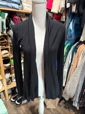 Express Black Open-Front Lightweight Cardigan